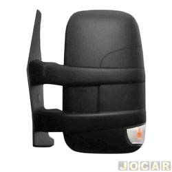 Retrovisor externo - importado - <b>Iveco Daily Cabine Dupla Chassi 70C16 de 2009 at 2013</b> - Iveco 2008 at 2013 - eltrico curto - com pisca e aquecedor - preto - lado do motorista - cada (unidade) - 23077