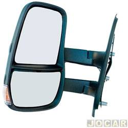 Retrovisor externo - importado - Iveco Daily 2008 at 2013 - Haste longa - sem controle - com pisca - preto - lado do motorista - cada (unidade) - 23079
