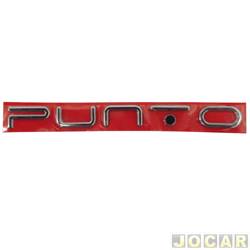 Letreiro - alternativo - <b>Fiat Punto Essence 1.6 16V Dualogic Plus Flex 4P de 2012 at 2017</b> - Punto 2013 at 2017 - Punto - pingo preto - cromado - cada (unidade)