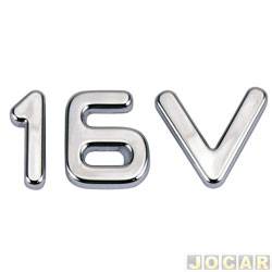 Letreiro - alternativo - <b>Fiat Bravo Essence 1.8 16V Dualogic Plus Flex 4P de 2012 at 2016</b> - Bravo 2010 at 2016 - Argo 2016 em diante - 16V - cromado - cada (unidade)