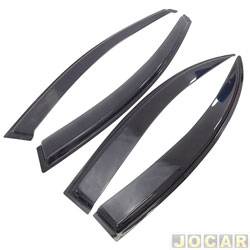 Calha de chuva - Maron - <b>Fiat Bravo Essence 1.8 16V Dualogic Plus Flex 4P de 2012 at 2016</b> - Bravo 2010 at 2016 - 4 portas - acrlica - autoadesivo - jogo - FI-171