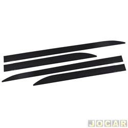 Friso lateral - <b>Fiat Toro Opening Edition 1.8 16V cmbio automtico 4X2 flex de 2016 at 2017</b> - Toro 2016 em diante - Preto shadow - Perfil faco baixo relevo - autoadesivo - jogo