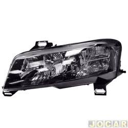 Farol principal - importado - <b>Fiat Stilo 1.8 8V de 2002 at set/2004</b> - Stilo 2002 at 2004 - para motor - sem milha auxiliar - mscara negra - plug quadrado - lado do motorista - cada (unidade) - 25311
