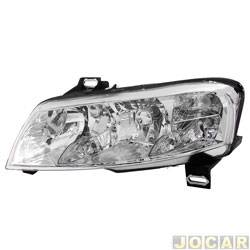 Farol principal - importado - <b>Fiat Stilo 1.8 16V de 2002 at set/2004</b> - Stilo 2002 at 2004 - para motor - com milha auxiliar - com plug quadrado - cromado - lado do motorista - cada (unidade) - 25313