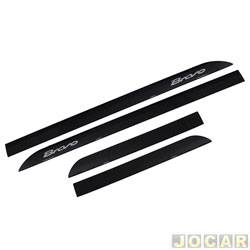Friso lateral - <b>Fiat Bravo Essence 1.8 16V Dualogic Plus Flex 4P de 2012 at 2016</b> - Bravo 2010 at 2016 - preto vulcano - perfil faco - autoadesivo - jogo
