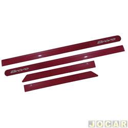 Friso lateral - <b>Fiat Bravo Essence 1.8 16V Dualogic Plus Flex 4P de 2012 at 2016</b> - Bravo 2010 at 2016 - vermelho alpine - autoadesivo - jogo