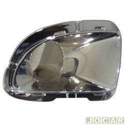 Grade (moldura) lateral do para-choque - alternativo - <b>Fiat Punto Essence 1.6 16V Dualogic Flex 4P de 2010 at 2012</b> - Punto 2007 at 2012 - sem furo para milha - cromada - lado do motorista - cada (unidade)