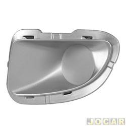 Grade (moldura) lateral do para-choque - alternativo - <b>Fiat Punto Essence 1.6 16V Dualogic Flex 4P de 2010 at 2012</b> - Punto 2007 at 2012 - sem furo para milha - prata - lado do passageiro - cada (unidade)