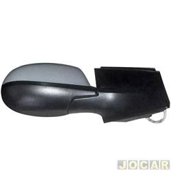 Retrovisor externo - importado - <b>Fiat Bravo Essence 1.8 16V Dualogic Flex 4P de 2010 at 2012</b> - Bravo 2008 at 2012 - eltrico lente azul - com desembaador - para pintar - lado do passageiro - cada (unidade) - 24050