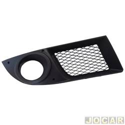 Grade (moldura) lateral do para-choque - importado - <b>Fiat Dobl Essence 1.8 16V Flex de 2011 at 2013</b> - Dobl 2009 at 2013 - com furo para milha - preta - lado do passageiro - cada (unidade) - 18472