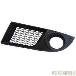 Grade (moldura) lateral do para-choque - importado - <b>Fiat Dobl Essence 1.8 16V Flex de 2011 at 2013</b> - Dobl 2009 at 2013 - com furo para milha - preta - lado do motorista - cada (unidade) - 18473