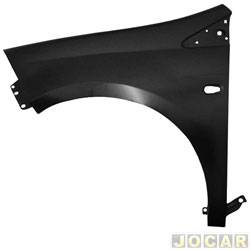Para-lama dianteiro - importado - <b>Fiat Bravo Essence 1.8 16V Dualogic Plus Flex 4P de 2012 at 2016</b> - Bravo 2010 at 2016 - para pintar - lado do motorista - cada (unidade) - 26213