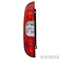 Lanterna traseira principal - Depo - <b>Fiat Dobl HLX 1.8 8V Flex de 2009 at 2011</b> - Dobl 2010 at 2021 - Fiorino 2014 em diante - Partner Rapid 2022 em diante - (3 furos) - bicolor - lado do motorista - cada (unidade) - 29659