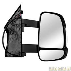 Retrovisor externo - importado - <b>Fiat Ducato Multi Maxmulti Extra Longo 2.3 de 2018 em diante</b> - Ducato 2018 em diante - eltrico com pisca modelo longo - preto - lado do passageiro - cada (unidade) - 31602