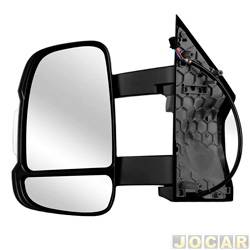 Retrovisor externo - importado - <b>Fiat Ducato Multi Maxmulti Extra Longo 2.3 de 2018 em diante</b> - Ducato 2018 em diante - eltrico com pisca modelo longo - preto - lado do motorista - cada (unidade) - 31601