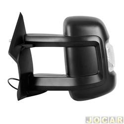 Retrovisor externo - importado - Fiat Ducato Multi Maxmulti Extra Longo 2.3 de 2018 em diante - Ducato 2018 em diante - fixo com pisca modelo longo - preto - lado do motorista - cada (unidade) - 31603