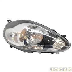 Farol principal - F2J Lighting (antiga Valeo) - <b>Fiat Punto Essence 1.6 16V Dualogic Plus Flex 4P de 2012 at 2017</b> - Punto 2012 at 2017 - manual - cronix - lado do passageiro - cada (unidade) - LI000136