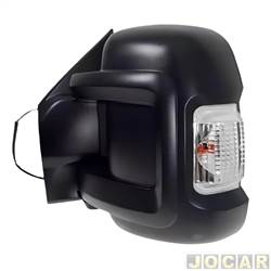 Retrovisor externo - SMR - <b>Fiat Ducato Multi Maxmulti Extra Longo 2.3 de 2018 em diante</b> - Ducato 2018 em diante - haste curta com pisca lente bipartida - preto - lado do motorista - cada (unidade) - MA5019
