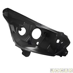 Carcaa do farol - importado - <b>Fiat Cronos Drive 1.3 8V GSR Firefly Flex 4P de 2018 em diante</b> - Argo/Cronos 2017 em diante - (apenas para faris da marca Arteb) - preto - lado do passageiro - cada (unidade) - 32766