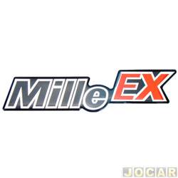 Letreiro - alternativo - <b>Fiat Uno Mille EX 1.0 mpi 2P lcool de 1999 at 2000</b> - Uno 1997 at 2000 - Mille EX - resinado - cada (unidade)