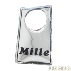Adesivo protetor do miolo - <b>Fiat Uno Mille EX 1.0 mpi 4P lcool de 1999 at 2000</b> - Uno Mille 1984 em diante - da porta - auto colante - cromado - par