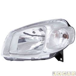 Farol principal - importado - Uno 2010 at 2016 - Fiorino 2013 at 2021 - H4 - mscara cromada - cromado - lado do motorista - cada (unidade) - 16821
