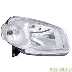 Farol principal - importado - Uno 2010 at 2016 - Fiorino 2013 at 2021 - H4 - mscara cromada - cromado - lado do passageiro - cada (unidade) - 16822