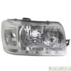 Farol principal - alternativo - RCD (InovWay) - Uno 2005 at 2010 - lampada H4 - com led - lado do passageiro - cada (unidade) - FL2140RV