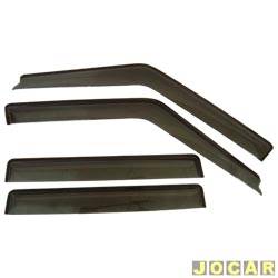 Calha de chuva - Neblinelga - <b>Fiat Uno Mille 1.0 mpi 4P lcool de 2002 at 2004</b> - Uno 2001 at 2010 4 portas - fum - jogo - 059-AAD