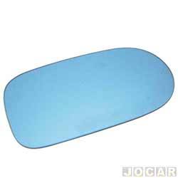 Lente do retrovisor sem base - Flabeg (Refil) - Uno Economy 2011 em diante - lente convexo - com escrita - azul - lado do passageiro - cada (unidade) - 1862