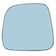 Lente do retrovisor sem base - Flabeg (Refil) - Fiorino 2011 em diante - lente convexo - com escrita - azul - lado do passageiro - cada (unidade) - 1866