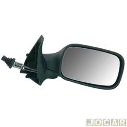 Retrovisor externo - importado - Fiat Uno Mille Fire 1.0 mpi 8V 2P de 2001 at 2004 - Uno fire 2001 at 2004 - com controle manual - 2 portas - preto - lado do passageiro - cada (unidade) - 21344
