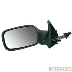 Retrovisor externo - importado - Fiat Uno Mille Fire 1.0 mpi 8V 2P de 2001 at 2004 - Uno fire 2001 at 2004 - com controle manual - 2 portas - preto - lado do motorista - cada (unidade) - 21343