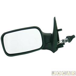 Retrovisor externo - importado - <b>Fiat Uno Mille Fire 1.0 mpi 8V 4P de 2001 at 2004</b> - Uno fire 2001 at 2004 - com controle manual - 4 portas - preto - lado do motorista - cada (unidade) - 21347
