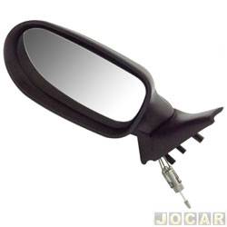 Retrovisor externo - importado - Uno fire 2005 até 2010 - com controle manual - 2 portas - preto - lado do motorista - cada (unidade) - 21351