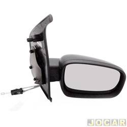 Retrovisor externo - importado - Fiat Uno Way 1.4 8V EVO Flex 2P de 2010 at 2013 - Uno 2011 at 2014 - com controle manual - 2 portas - preto - lado do passageiro - cada (unidade) - 21362.
