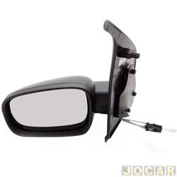 Retrovisor externo - importado - Fiat Uno Sporting 1.4 8V EVO Flex 4P de 2010 at 2014 - Uno 2011 at 2014 - com controle - 4 portas - preto - lado do motorista - cada (unidade) - MA6151L