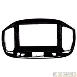 Moldura para central multimdia - <b>Fiat Uno Ciao 1.0 8V EVO Flex 4P de 2021 at 2021</b> - Uno 2014 at 2021 - 2 Din - preto - cada (unidade)