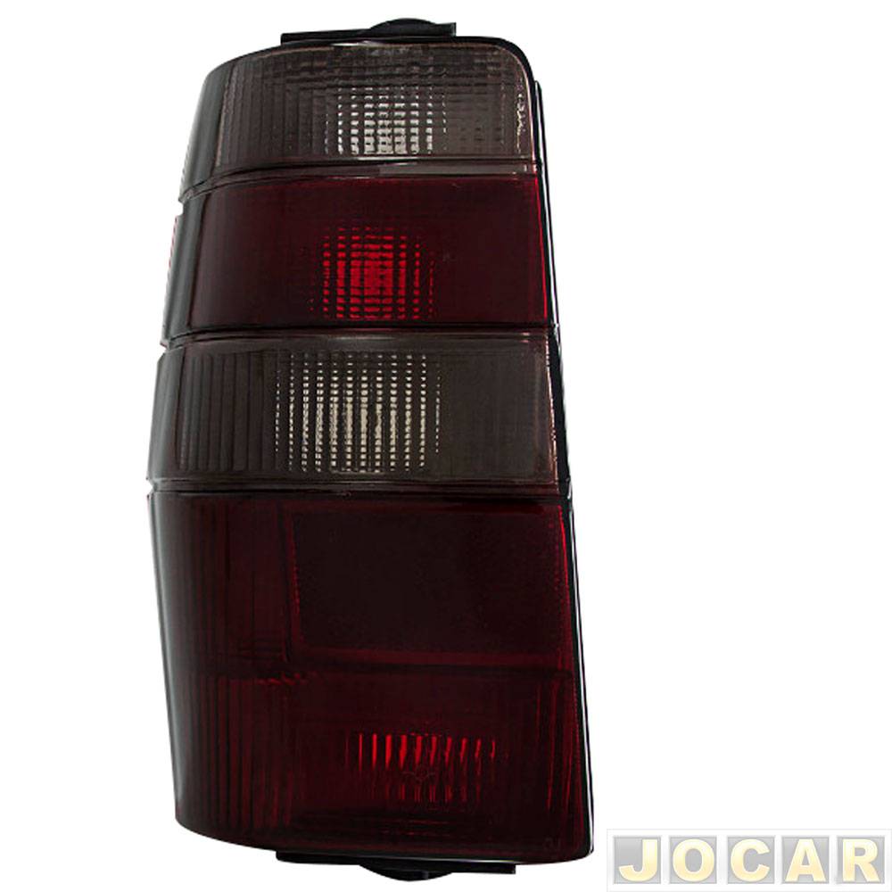 Lanterna traseira principal - Hawk Lanternas - Fiorino 1986 até 2004 - Elba 1985 até 1996 - modelo M.Carto - fumê - lado do motorista - cada (unida...