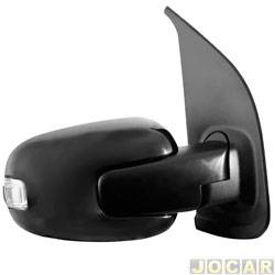 Retrovisor externo - importado - Fiat Uno Ciao 1.0 8V EVO Flex 4P de 2021 at 2021 - Uno 2014 at 2021 - eltrico - com lanterna e Tilt Down - preto - lado do passageiro - cada (unidade) - 28716