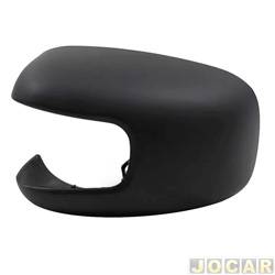 Capa do retrovisor - importado - Fiat Uno Way 1.4 8V EVO Dualogic Plus Flex 4P de 2014 at 2016 - Uno 2015 at 2021 - sem furo para pisca - preta - lado do motorista - cada (unidade) - 31547