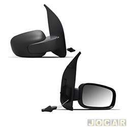 Retrovisor externo - SPJ - Fiat Uno Way 1.4 8V EVO Flex 4P de 2010 at 2014 - Uno 2011 at 2014 - com controle manual - 4 portas - preto - lado do passageiro - cada (unidade) - 35392