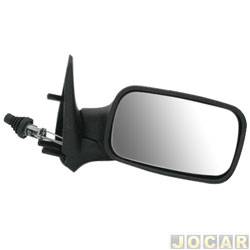 Retrovisor externo - alternativo - Cofran - <b>Fiat Uno Mille Fire 1.0 mpi 8V 4P de 2001 at 2004</b> - Uno fire 2001 at 2004 - 4 portas - com controle - preto - lado do passageiro - cada (unidade) - 1272.1