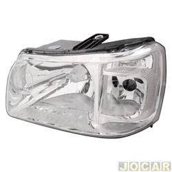 Farol principal - Magneti Marelli - <b>Fiat Uno Furgo 1.3 8V Fire 2P de 2004 at 2007</b> - Uno 2005 at 2010 - Fiorino 2005 at 2013 - mscara cromada - lado do motorista - cada (unidade) - IMM0312091