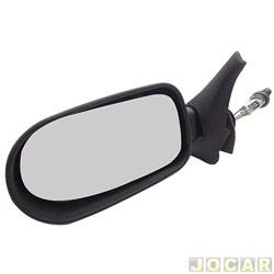 Retrovisor externo - SPJ - Fiat Uno Furgo 1.3 8V Fire Flex 2P de 2006 at 2013 - Uno 2005 at 2010 2 portas - com controle manual - preto - lado do motorista - cada (unidade) - EB433