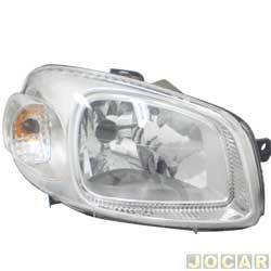 Farol principal - alternativo - <b>Fiat Uno Vivace 1.0 8V EVO Flex 2P de 2010 at 2016</b> - Uno 2010 at 2016 - Fiorino 2013 at 2021 - H4 - mscara cromada - lado do passageiro - cada (unidade)