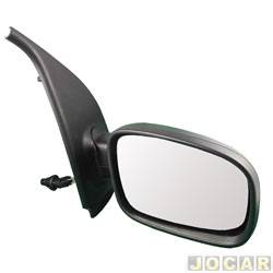 Retrovisor externo - SPJ - <b>Fiat Uno Way 1.4 8V EVO Flex 2P de 2010 at 2013</b> - Uno 2010 at 2016 2 portas - com controle - texturizado - preto - lado do passageiro - cada (unidade) - EB682