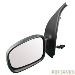 Retrovisor externo - SPJ - <b>Fiat Uno Way 1.4 8V EVO Flex 2P de 2010 at 2013</b> - Uno 2010 at 2016 2 portas - com controle - texturizado - preto - lado do motorista - cada (unidade) - EB681