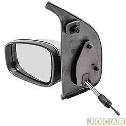 Retrovisor externo - SPJ - Fiat Uno Sporting 1.4 8V EVO Flex 2P de 2011 até 2013 - Uno 2010 até 2016 2 portas - com controle - para pintar - lado do motorista - cada (unidade) - EB769