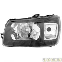 Farol principal - importado - <b>Fiat Uno Mille Fire 1.0 8V Flex 2P de 2005 at 2008</b> - Uno 2005 at 2010 - H4 - mscara negra - lado do motorista - cada (unidade) - 24595